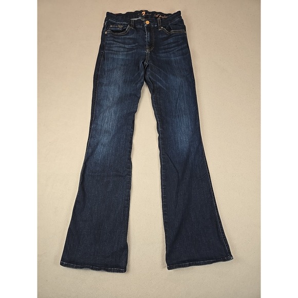 7 for All Mankind Women's Dark Denim  "A" Pocket Bootcut Size 27 - Picture 1 of 11